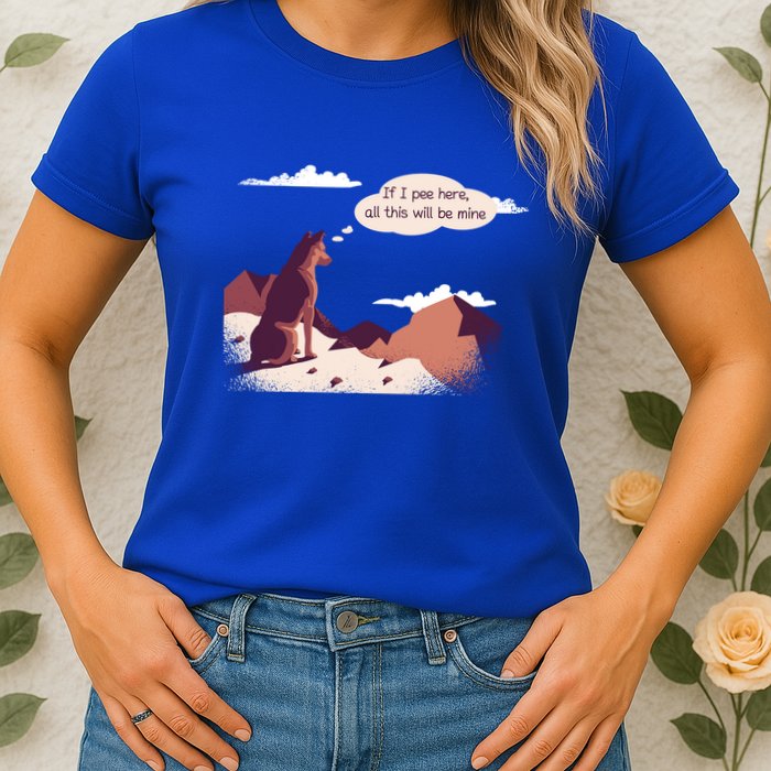 Funny Dog Mountain Womens T-Shirt