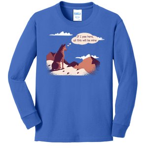 Funny Dog Mountain Kids Long Sleeve Shirt