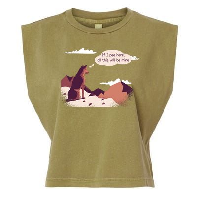 Funny Dog Mountain Garment-Dyed Women's Muscle Tee