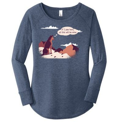 Funny Dog Mountain Women's Perfect Tri Tunic Long Sleeve Shirt