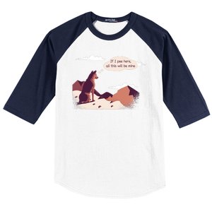 Funny Dog Mountain Baseball Sleeve Shirt