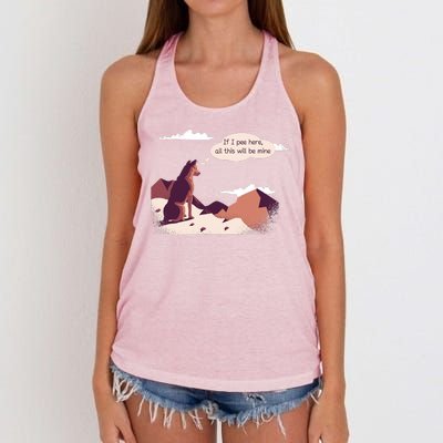 Funny Dog Mountain Women's Knotted Racerback Tank