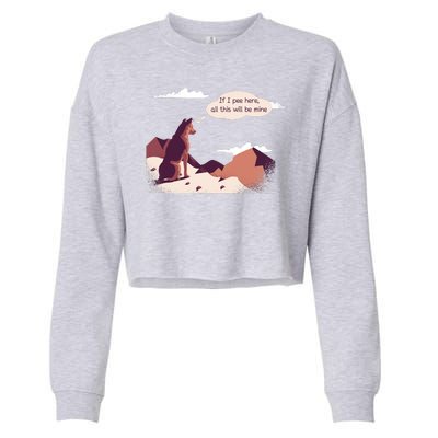 Funny Dog Mountain Cropped Pullover Crew