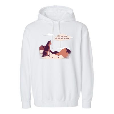 Funny Dog Mountain Garment-Dyed Fleece Hoodie