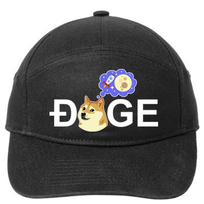 Funny Doge Meme Dogecoin Currency 7-Panel Snapback Hat