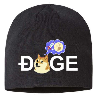 Funny Doge Meme Dogecoin Currency Sustainable Beanie