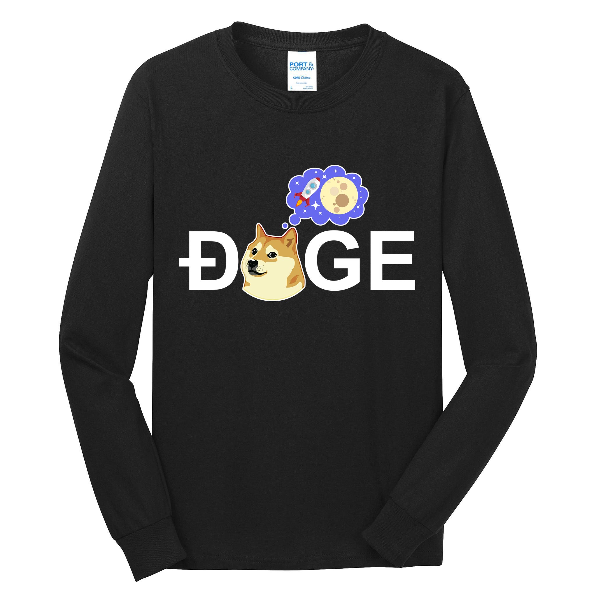 Funny Doge Meme Dogecoin Currency Tall Long Sleeve T-Shirt