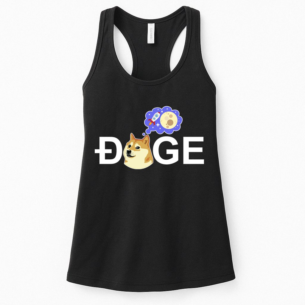 Funny Doge Meme Dogecoin Currency Womens Tank Top