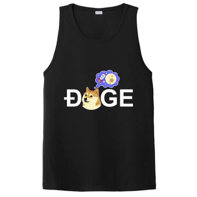 Funny Doge Meme Dogecoin Currency PosiCharge Competitor Tank