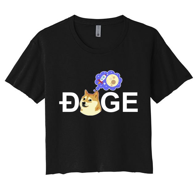 Funny Doge Meme Dogecoin Currency Crop Top