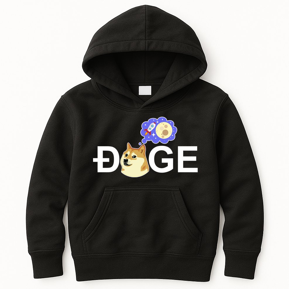 Funny Doge Meme Dogecoin Currency Kids Hoodie