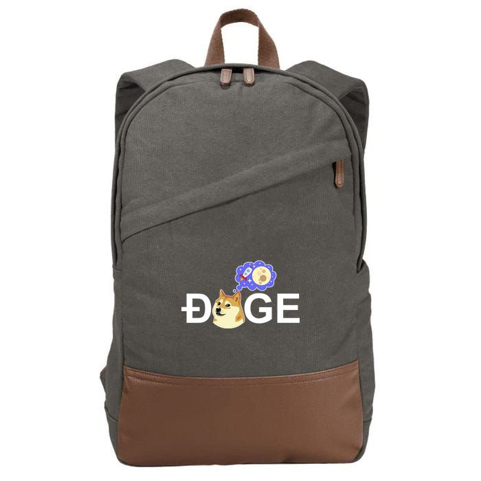 Funny Doge Meme Dogecoin Currency Cotton Canvas Backpack
