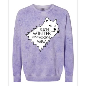 Funny Doge Such Winter Much Soon Colorblast Crewneck Sweatshirt