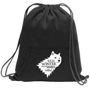 Funny Doge Such Winter Much Soon Sweatshirt Cinch Pack Bag