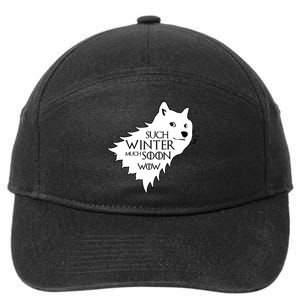 Funny Doge Such Winter Much Soon 7-Panel Snapback Hat