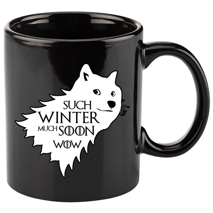 Funny Doge Such Winter Much Soon 11oz C Handle Ceramic Mug