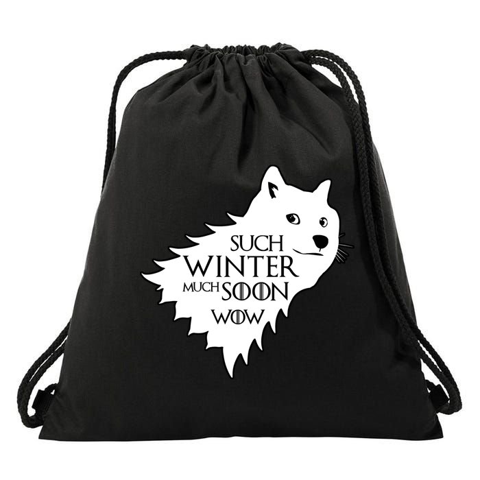 Funny Doge Such Winter Much Soon Drawstring Bag