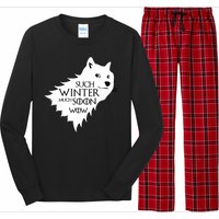 Funny Doge Such Winter Much Soon Long Sleeve Pajama Set