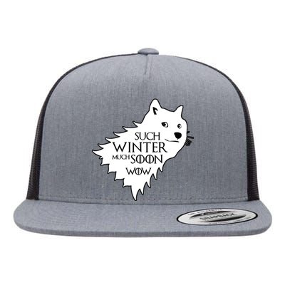 Funny Doge Such Winter Much Soon Flat Bill Trucker Hat