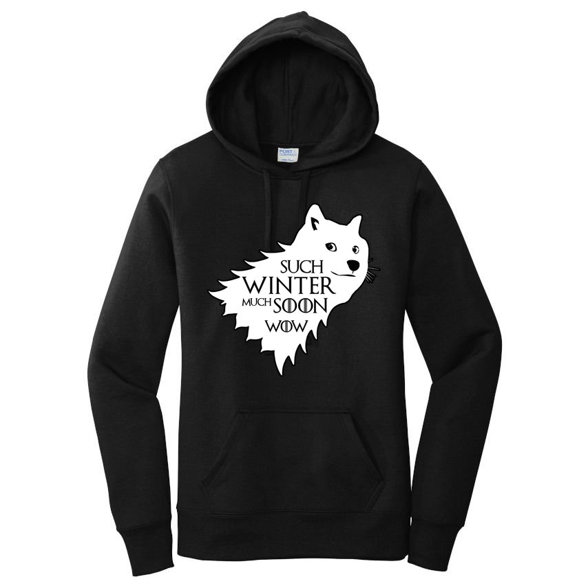 Funny Doge Such Winter Much Soon Women's Pullover Hoodie