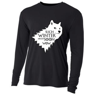Funny Doge Such Winter Much Soon Cooling Performance Long Sleeve Crew