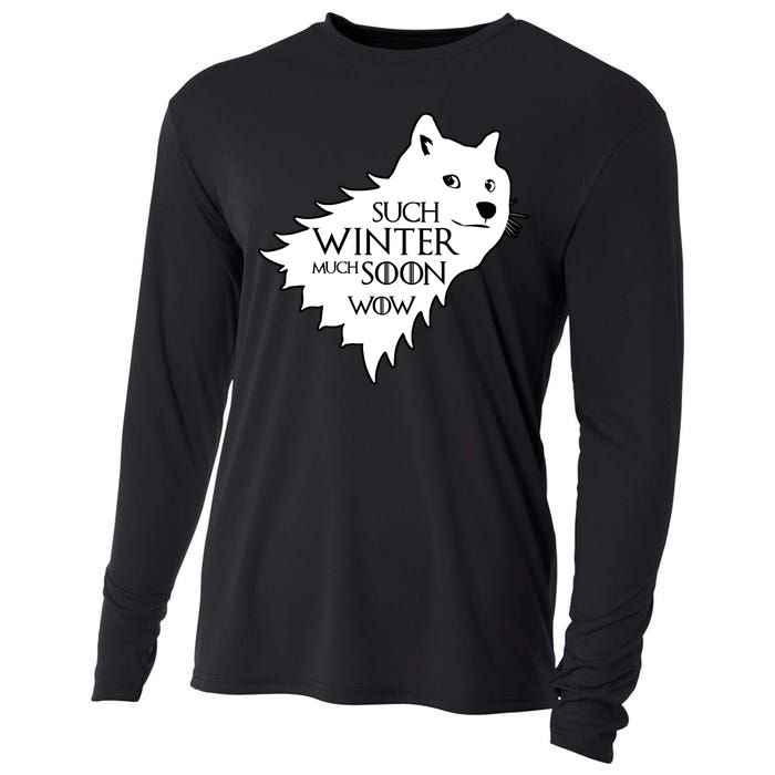 Funny Doge Such Winter Much Soon Cooling Performance Long Sleeve Crew