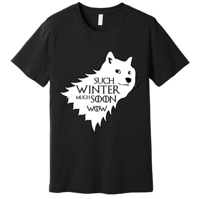 Funny Doge Such Winter Much Soon Premium T-Shirt
