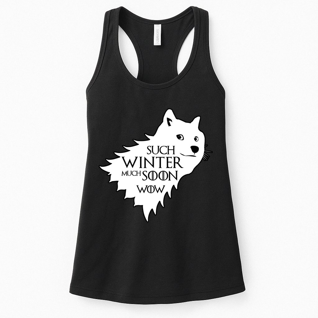 Funny Doge Such Winter Much Soon Womens Tank Top