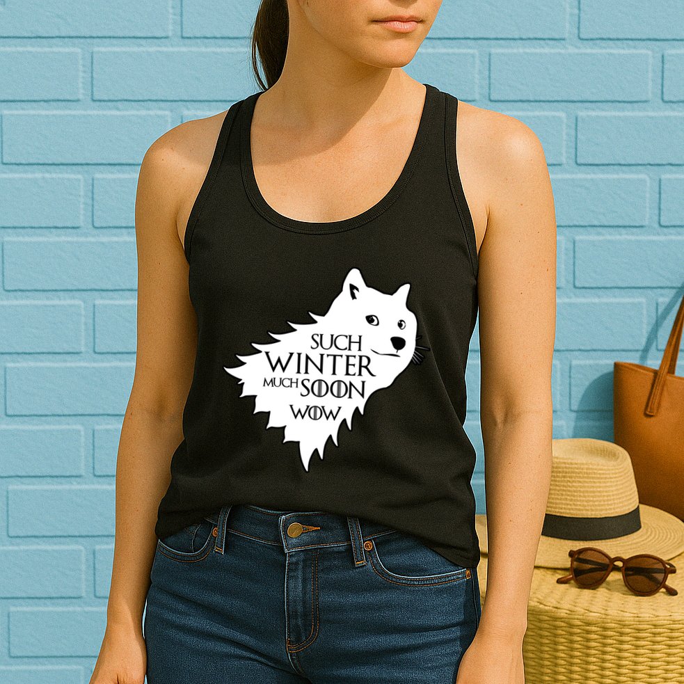 Funny Doge Such Winter Much Soon Womens Tank Top