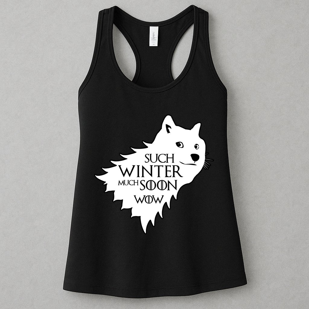 Funny Doge Such Winter Much Soon Womens Tank Top