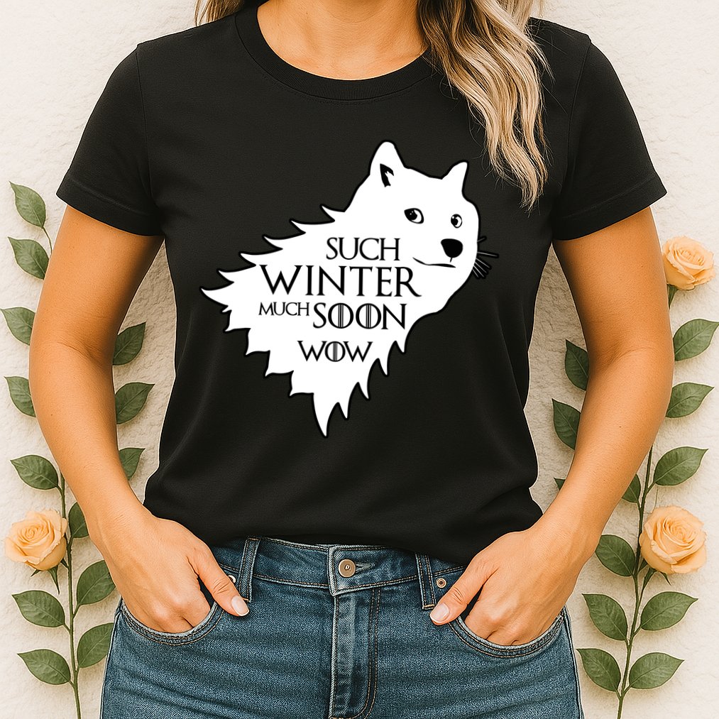 Funny Doge Such Winter Much Soon Womens T-Shirt