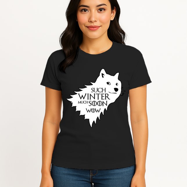 Funny Doge Such Winter Much Soon Womens T-Shirt