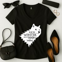 Funny Doge Such Winter Much Soon Women's V-Neck T-Shirt