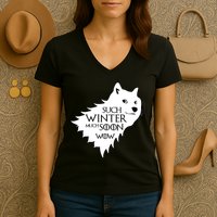 Funny Doge Such Winter Much Soon Women's V-Neck T-Shirt