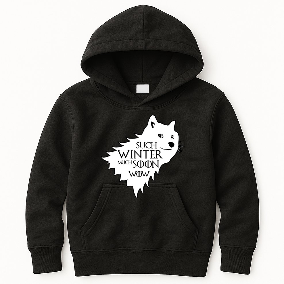 Funny Doge Such Winter Much Soon Kids Hoodie