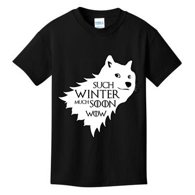 Funny Doge Such Winter Much Soon Kids T-Shirt