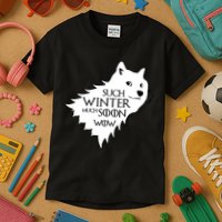 Funny Doge Such Winter Much Soon Kids T-Shirt