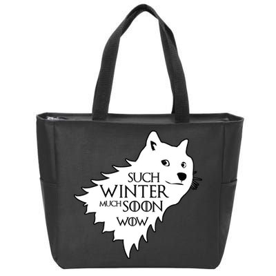 Funny Doge Such Winter Much Soon Zip Tote Bag