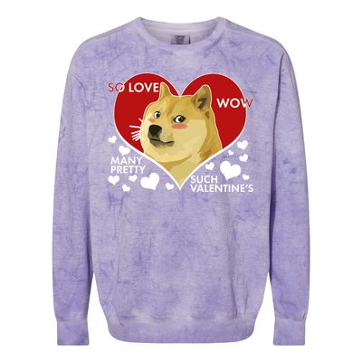 Funny Doge Valentine Meme Colorblast Crewneck Sweatshirt