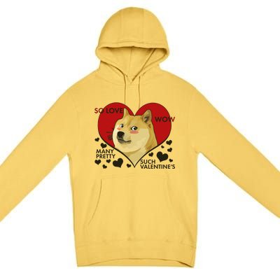 Funny Doge Valentine Meme Premium Pullover Hoodie