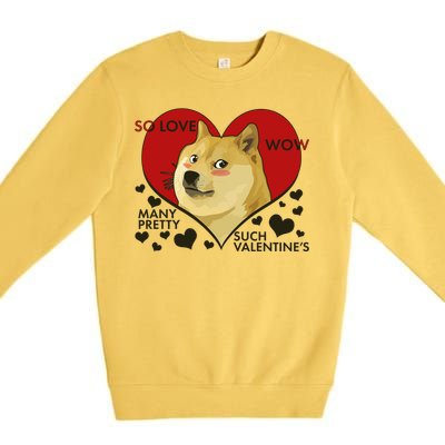 Funny Doge Valentine Meme Premium Crewneck Sweatshirt