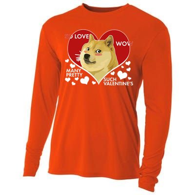 Funny Doge Valentine Meme Cooling Performance Long Sleeve Crew