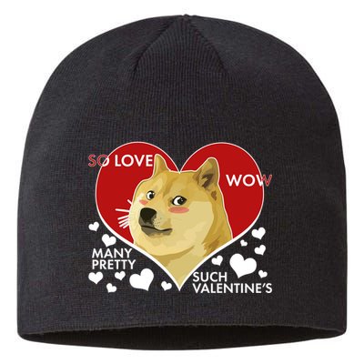 Funny Doge Valentine Meme Sustainable Beanie