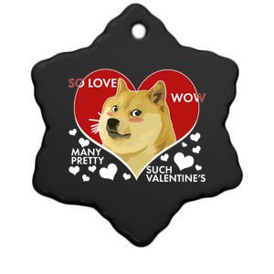 Funny Doge Valentine Meme Ceramic Star Ornament