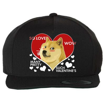 Funny Doge Valentine Meme Wool Snapback Cap