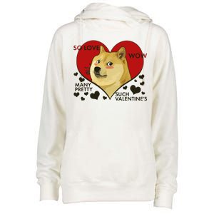 Funny Doge Valentine Meme Womens Funnel Neck Pullover Hood