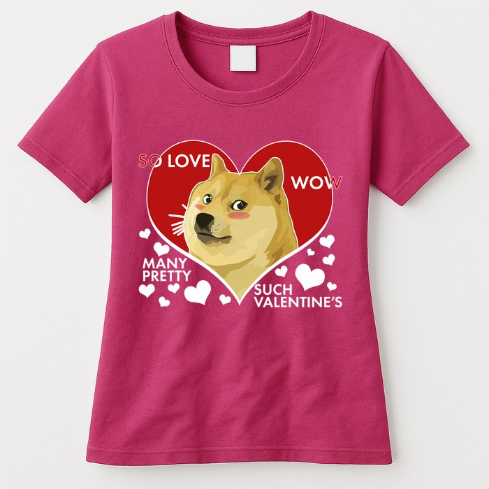 Funny Doge Valentine Meme Womens T-Shirt