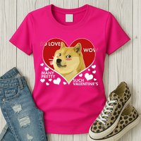 Funny Doge Valentine Meme Womens T-Shirt