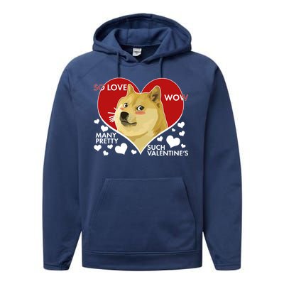 Funny Doge Valentine Meme Performance Fleece Hoodie