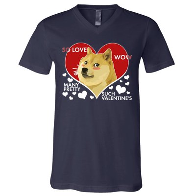 Funny Doge Valentine Meme V-Neck T-Shirt